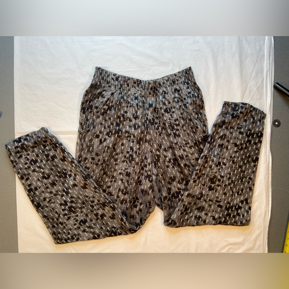 IRO Clonie Metallic High Rise Pants‎ Trousers, Elastic Waist, Size 38